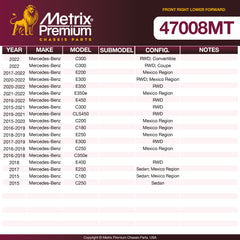 Metrix Premium Chassis Parts Front Right Lower Forward Control Arm And Ball Joint Assembly 47008MT OEM fit auto parts