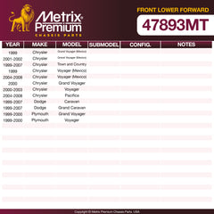 Metrix Premium Chassis Parts Front Lower Forward Control Arm Bushing 47893MT OEM fit auto parts