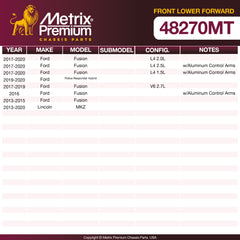 Metrix Premium Chassis Parts Front Lower Forward Control Arm Bushing 48270MT OEM fit auto parts