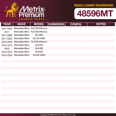 Metrix Premium Chassis Parts Rear Lower Rearward Control Arm and Ball Joint Assembly 48596MT aftermarket car parts