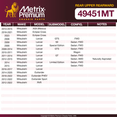 Metrix Premium Chassis Parts Rear Upper Rearward Control Arm 49451MT aftermarket car parts