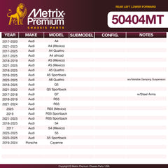 Metrix Premium Chassis Parts Rear Left Lower Forward Lateral Arm 50404MT aftermarket car parts