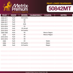 Metrix Premium Chassis Parts Rear Lower Rearward Knuckle Bushing 50842MT aftermarket car parts