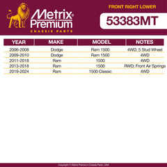 Front Right Lower Control Arm and Ball Joint Assembly 53383MT