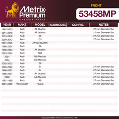 Metrix Premium Chassis Parts Front Stabilizer Bar Bushing Kit 53458MP aftermarket car parts