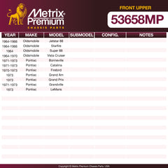Metrix Premium Chassis Parts Front Upper Control Arm Bushing Kit 53658MP aftermarket car parts