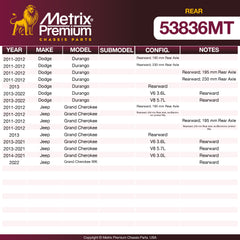 Metrix Premium Rear Control Arm Bushing 53836MT OEM fit spare parts