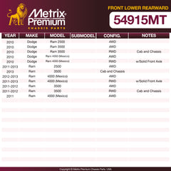 Metrix Premium Chassis Parts Front Lower Rearward Control Arm Bushing 54915MT aftermarket car parts