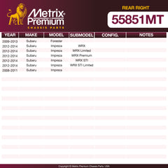 Metrix Premium Rear Right Trailing Arm 55851MT OEM fit spare parts