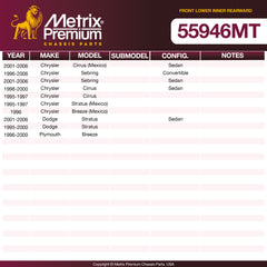 Metrix Premium Chassis Parts Front Lower Inner Rearward Control Arm Bushing 55946MT aftermarket car parts