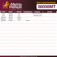 Metrix Premium Chassis Parts Rear Lower Rearward Control Arm and Ball Joint Assembly 56008MT OEM fit auto parts