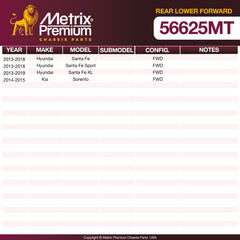Metrix Premium Rear Lower Forward Control Arm and Ball Joint Assembly 56625MT OEM fit spare parts