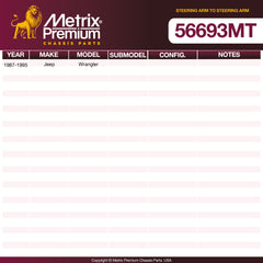 Metrix Premium Chassis Parts Steering Arm To Steering Arm Tie Rod End Adjusting Sleeve 56693MT OEM fit auto parts