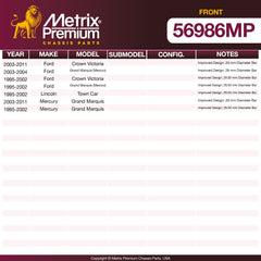 Metrix Premium Chassis Parts Front Axle Support Bushing 56986MP OEM fit auto parts