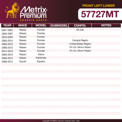Metrix Premium Chassis Parts Front Left Lower Control Arm and Ball Joint Assembly 57727MT aftermarket car parts