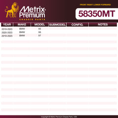 Metrix Premium Front Right Lower Forward Control Arm and Ball Joint Assembly 58350MT OEM fit spare parts