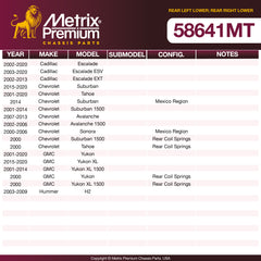 Metrix Premium Chassis Parts Rear Left Lower; Rear Right Lower Control Arm 58641MT OEM fit auto parts