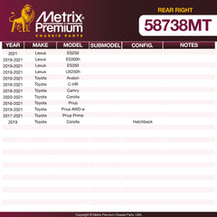 Metrix Premium Chassis Parts Rear Right Trailing Arm 58738MT OEM fit auto parts