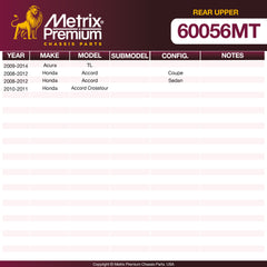 Metrix Premium Chassis Parts Rear Upper Ball Joint 60056MT OEM fit auto parts