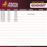 Metrix Premium Front Left Lower Control Arm and Ball Joint Assembly 60494MT OEM fit spare parts