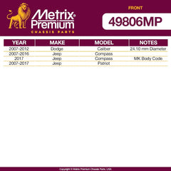 Metrix Premium Front Stabilizer Bar Bushing Kit 49806MP OEM fit
