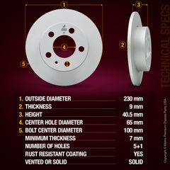 Metrix Premium Rear Disc Brake Rotor Kit 92761MT aftermarket car parts