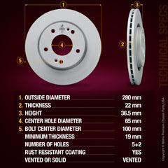 Metrix Premium Front Disc Brake Rotor 83505MF suspension steering brake parts