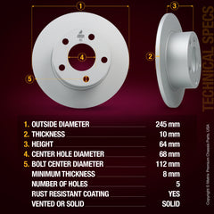 Metrix Premium Rear Disc Brake Rotor Kit 92531MT aftermarket car parts