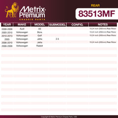 Metrix Premium Rear Disc Brake Rotor 83513MF OEM fit spare parts