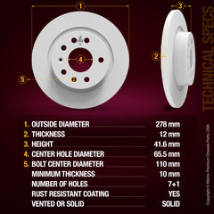 Metrix Premium Rear Disc Brake Rotor 83519MF aftermarket car parts