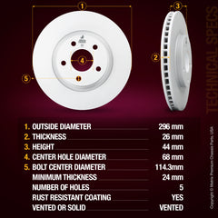 Metrix Premium Front Disc Brake Rotor 83531MF aftermarket car parts