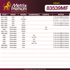 Metrix Premium Front Disc Brake Rotor 83539MF OEM fit spare parts