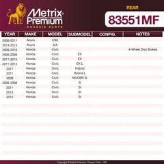 Metrix Premium Rear Disc Brake Rotor 83551MF OEM fit spare parts
