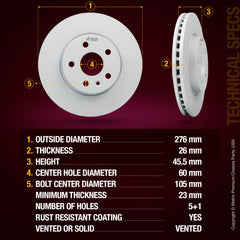 ORIGINAL EQUIPMENT PRECISION: All brake rotors meet or exceed the manufacturing and quality standards of original equipment manufacturers (OEM)