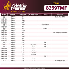 Metrix Premium Front Disc Brake Rotor 83597MF OEM fit spare parts