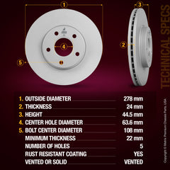 Metrix Premium Front Disc Brake Rotor 83608MF aftermarket car parts