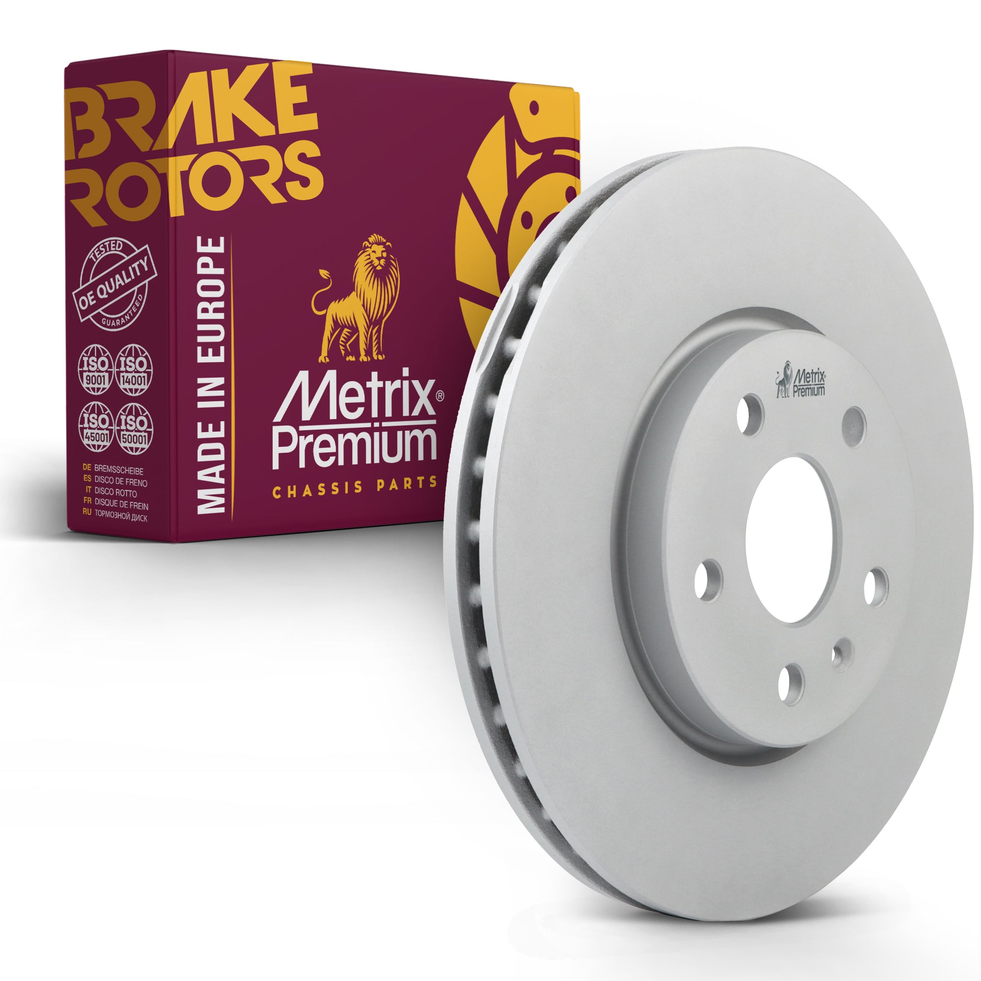 Metrix Premium Chassis Parts - 12.64 inch (321mm) Front Coated Vented Disc Brake Rotor Fits Chevrolet Equinox, Chevrolet Impala, Buick LaCrosse, Buick Regal, GMC Terrain, Malibu, Camaro