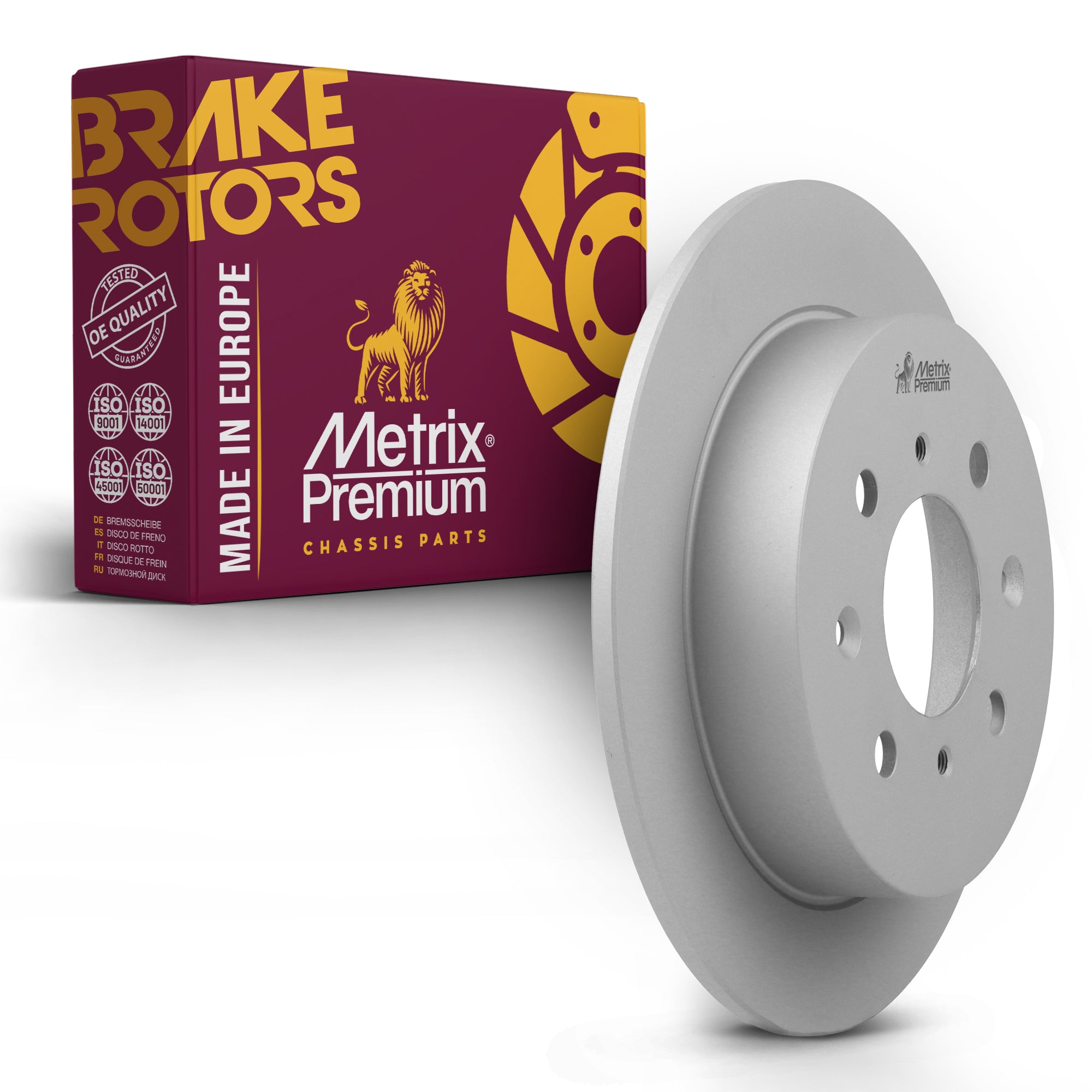 Metrix Premium Chassis Parts - 9.4 inch (238.75mm) Rear Coated Solid Disc Brake Rotor Fits 1992-1995 Honda Civic, 1999-2000 Honda Civic, 1993-1997 Civic del Sol, 1995-2001 Acura Integra