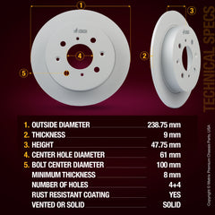 ORIGINAL EQUIPMENT PRECISION: All brake rotors meet or exceed the manufacturing and quality standards of original equipment manufacturers (OEM)