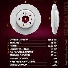Metrix Premium Rear Disc Brake Rotor Kit 92339MT aftermarket car parts