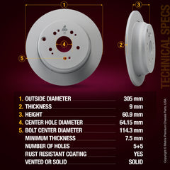 Metrix Premium Rear Disc Brake Rotor 83659MF aftermarket car parts