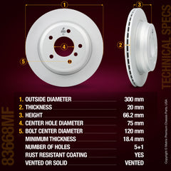 Metrix Premium Rear Disc Brake Rotor 83668MF aftermarket car parts