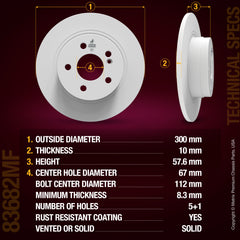 Metrix Premium Rear Disc Brake Rotor Kit 92218MT aftermarket car parts