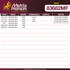 Metrix Premium Rear Disc Brake Rotor 83682MF OEM fit spare parts