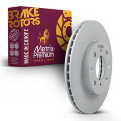 Metrix Premium Chassis Parts - 9.44 inch (239.7mm) Front Coated Vented Disc Brake Rotor Fits 1990-2000 Honda Civic, 1990-1991 Honda CRX, 1993-1997 Civic del Sol