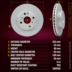 Metrix Premium Front Disc Brake Rotor Kit 92560MT aftermarket car parts