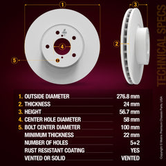 Metrix Premium Front Disc Brake Rotor 83698MF suspension steering brake parts