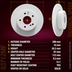 Metrix Premium Rear Disc Brake Rotor 83712MF aftermarket car parts