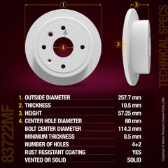 Metrix Premium Chassis Parts Rear Disc Brake Rotor Kit 92153MT OEM fit auto parts