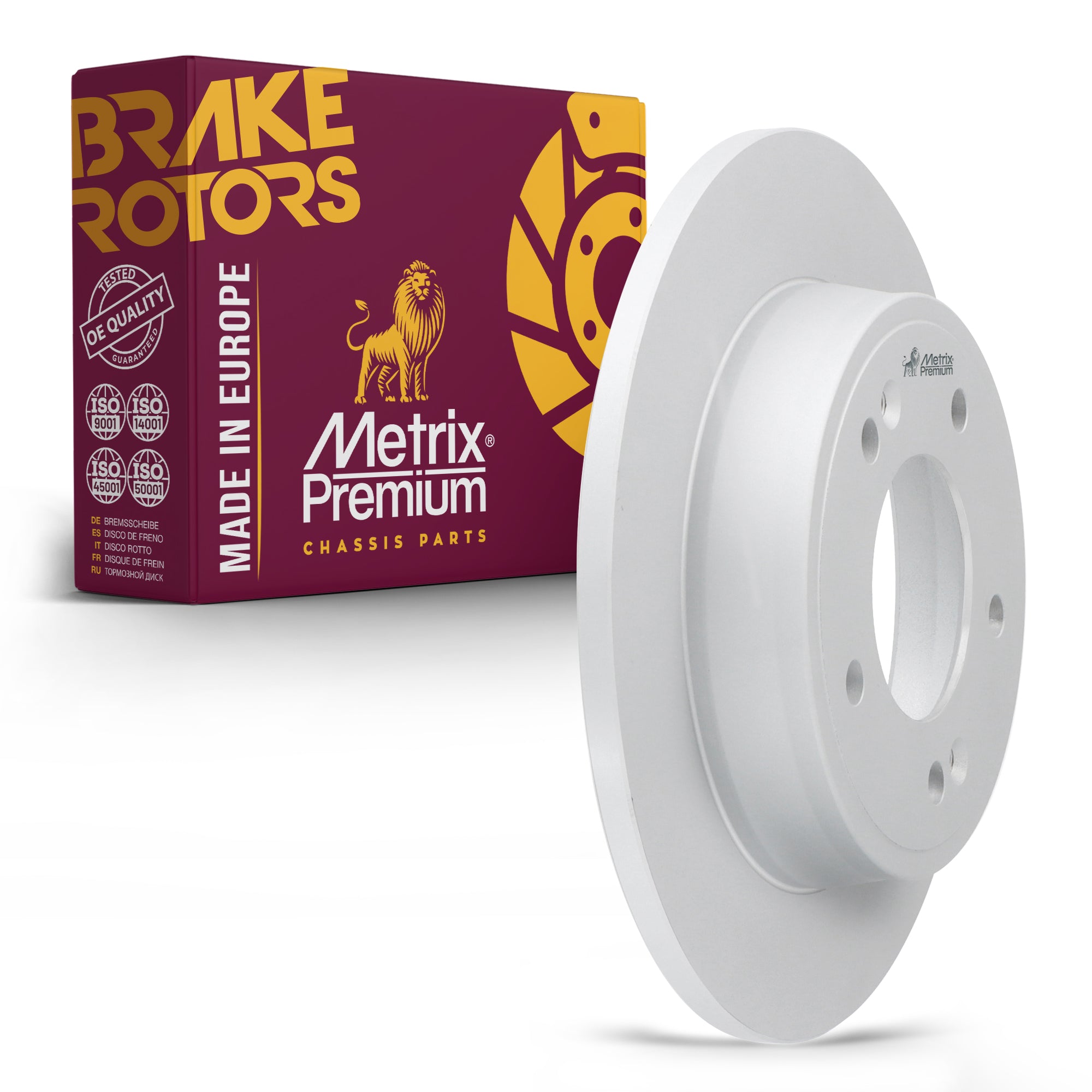 Metrix Premium Chassis Parts - 10.31 inch (262mm) Rear Coated Solid Disc Brake Rotor Fits Hyundai Elantra, Elantra Coupe, Elantra GT, Kona, Venu, Veloster, Kia Forte5, Kia Forte Koup, Forte, Soul